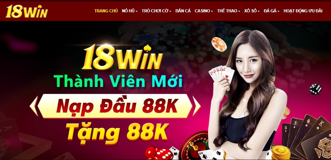 Ưu đãi hấp dẫn 18win tặng riêng hội viên mới